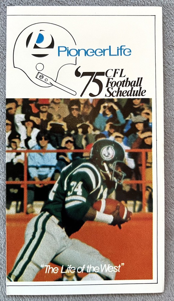 1975 Saskatchewan Roughriders Canadian Football League Pocket Schedule