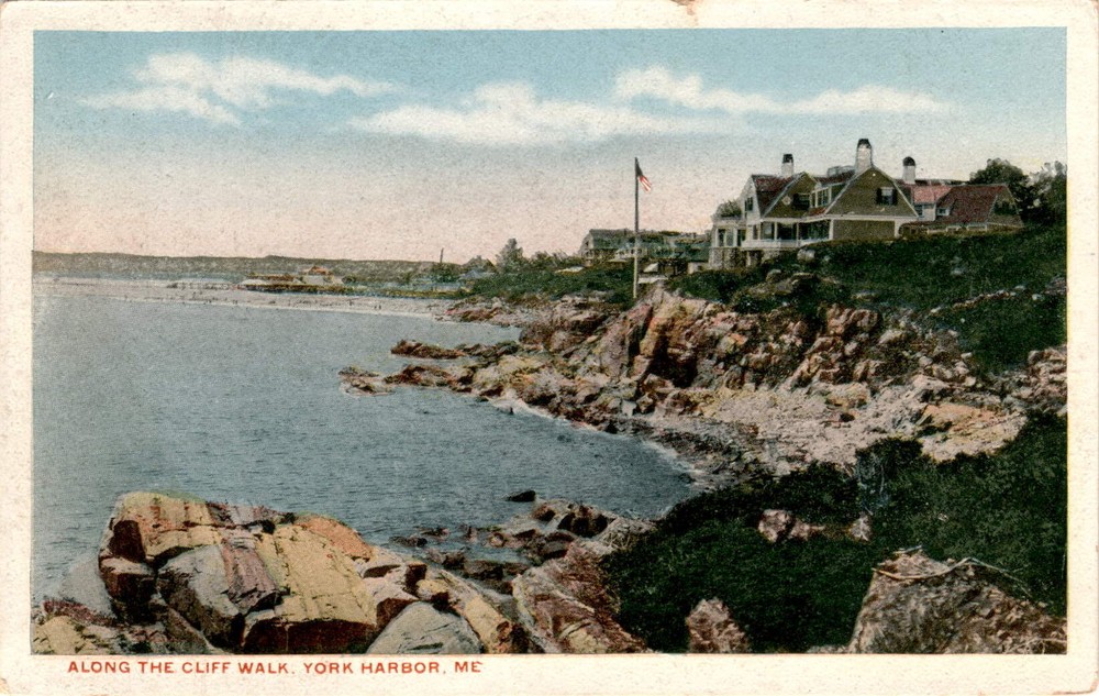 CLIFF WALK, YORK HARBOR, ME, Putnam Grocery Co. Postcard
