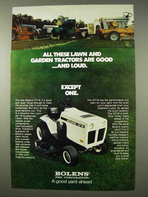 1973 Bolens QT-16 Lawn and Garden Tractor Ad