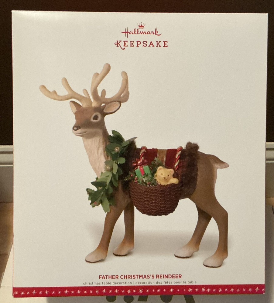2016 Hallmark Keepsake Father Christmas's Reindeer Tabletop Centerpiece Decorati