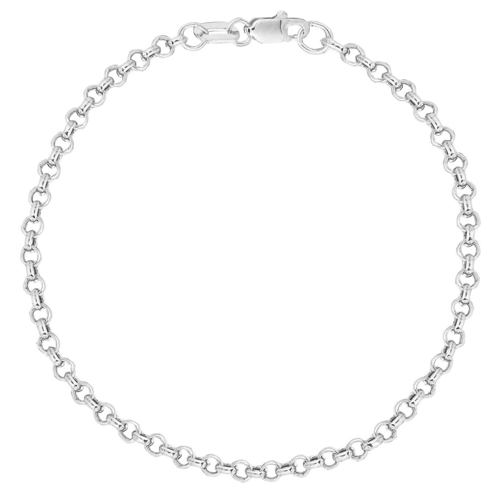 10k Solid White Gold Rolo Chain Ankle Anklet 10 Inches