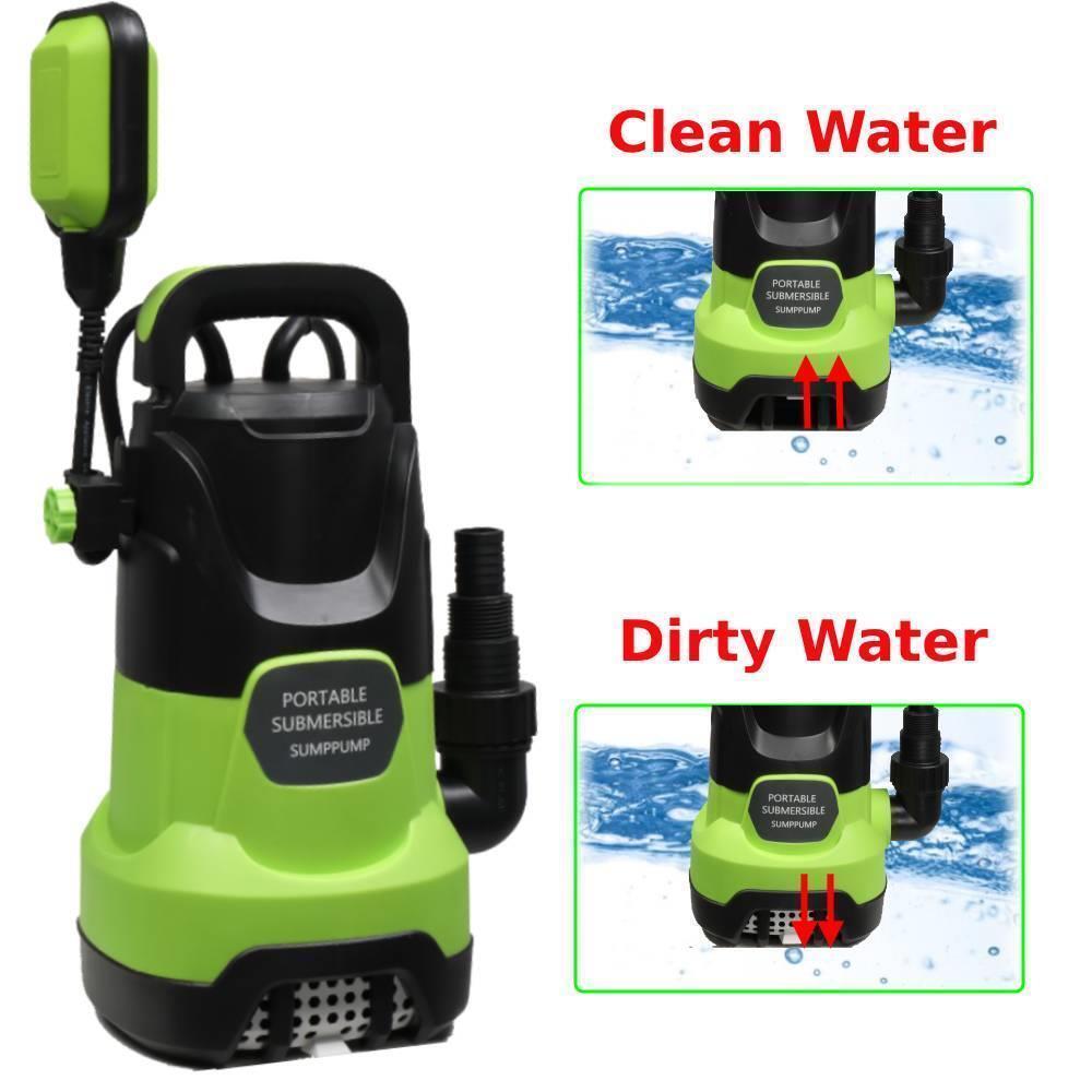 1/2HP Water Pump, Sump Pump 2000GPH for Drain Clean/Dirty Water 400W with Handle