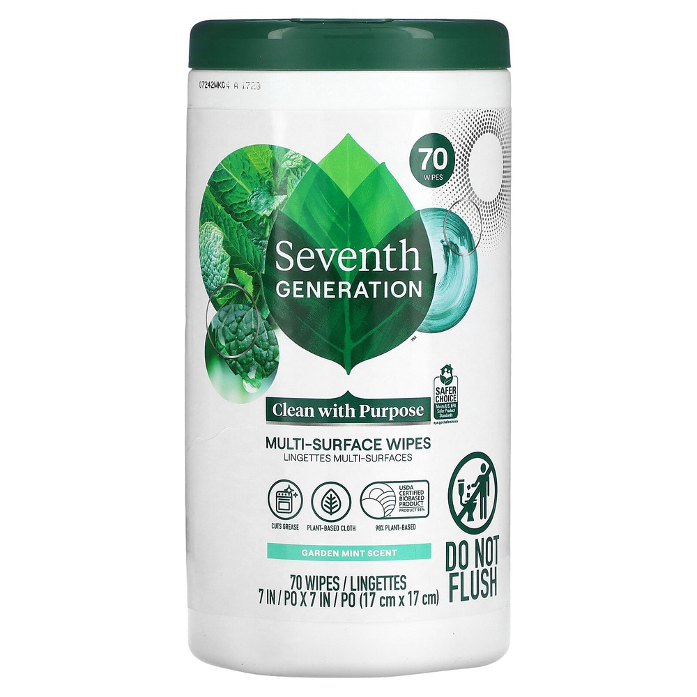 Multi-Surface Wipes, Garden Mint , 70 Wipes