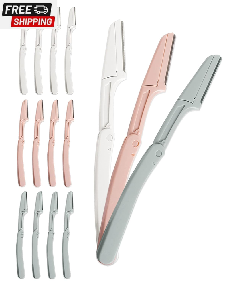 Eyebrow Razors for Women, 15 Pcs Safe Dermaplane Razor, Dermaplaning Tool for Fa