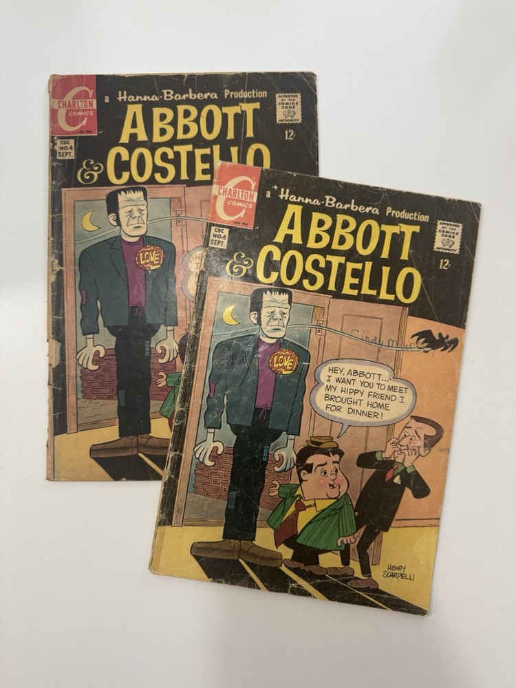 ABBOTT & COSTELLO 1968 CHARLTON SILVER AGE FRANKENSTEIN COMIC LOT OF 2-image