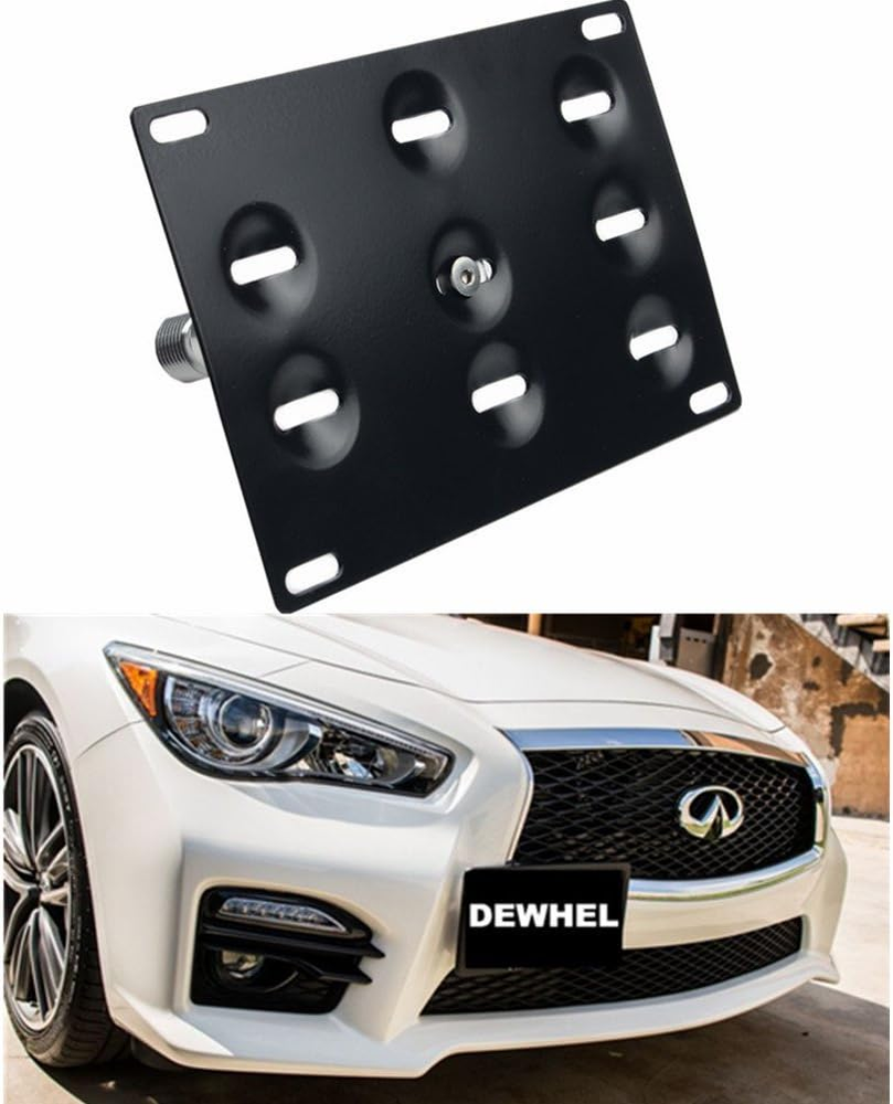 JDM Front Bumper Tow Hook License Plate Mount Bracket Adapter