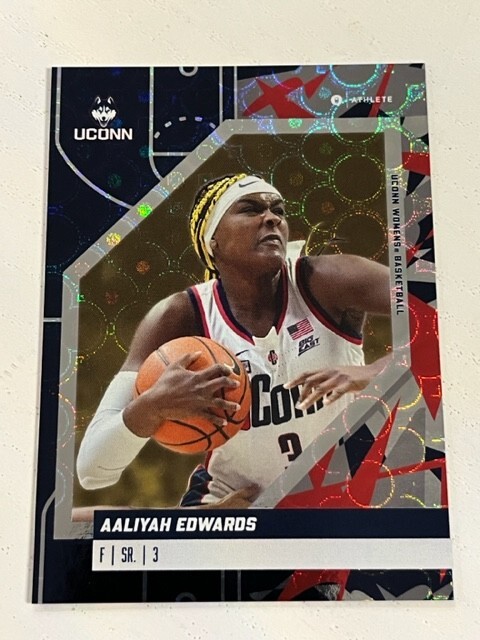 AALIYAH EDWARDS 2023-24 ONIT Athlete UConn Womens Basketball GOLD HOLO card #46-image