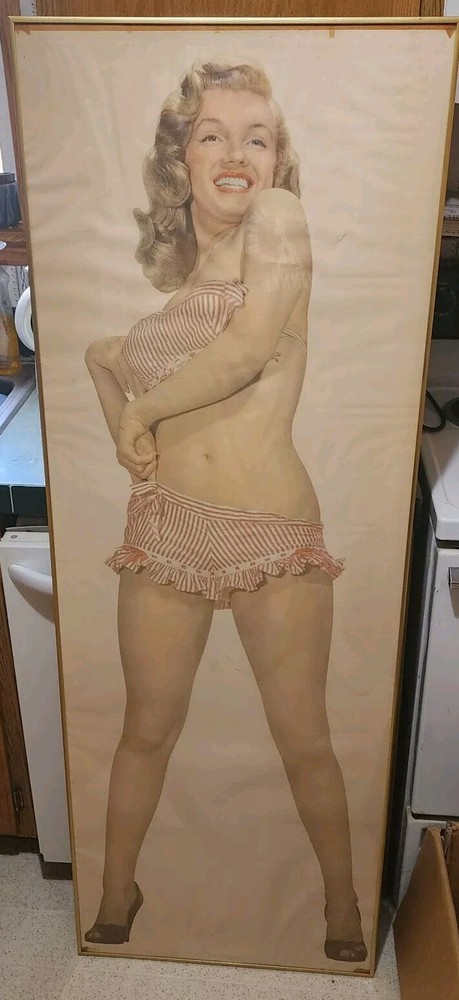 Rare 1947-53 Marilyn Monroe Life Size Poster Original Framed 21 3/4