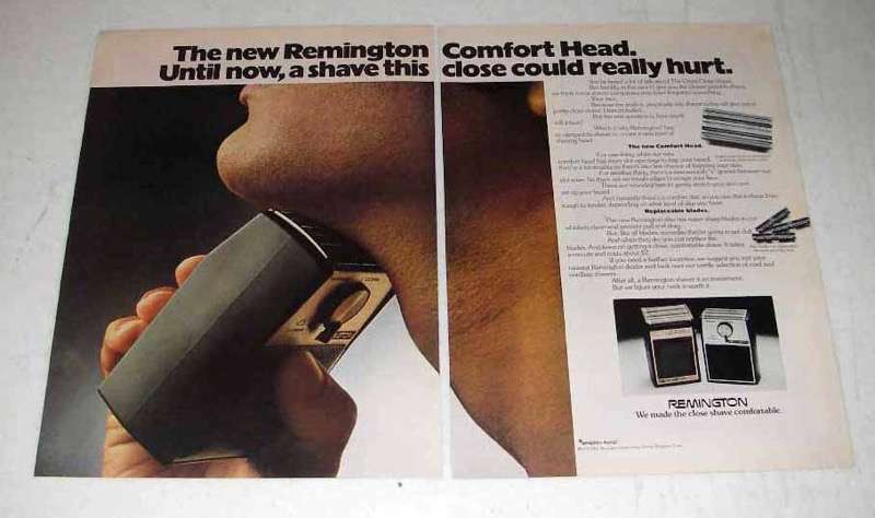 1972 Remington Comfort Head Electric Shaver Ad
