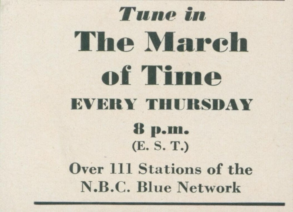 1942 March of Time NBC Blue Network Radio Tune Every Thursday Vtg Print Ad L33