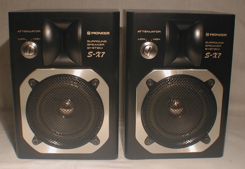Vintage Pioneer S-X7 Bookshelf Surround Speaker System Pair 45W 16 Ohm Japan NOS