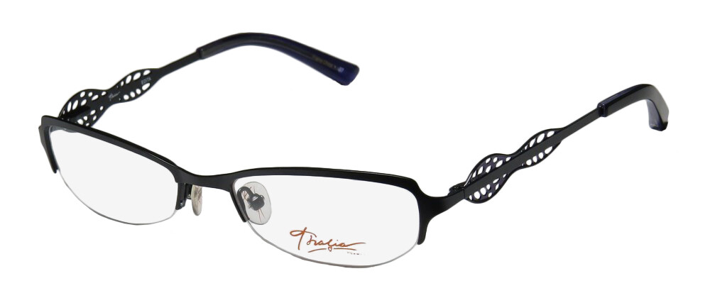 NEW THALIA EDITA EYEGLASSES BLACK BLACK 52-17-135 WOMENS METAL HALF-RIM DESIGNER