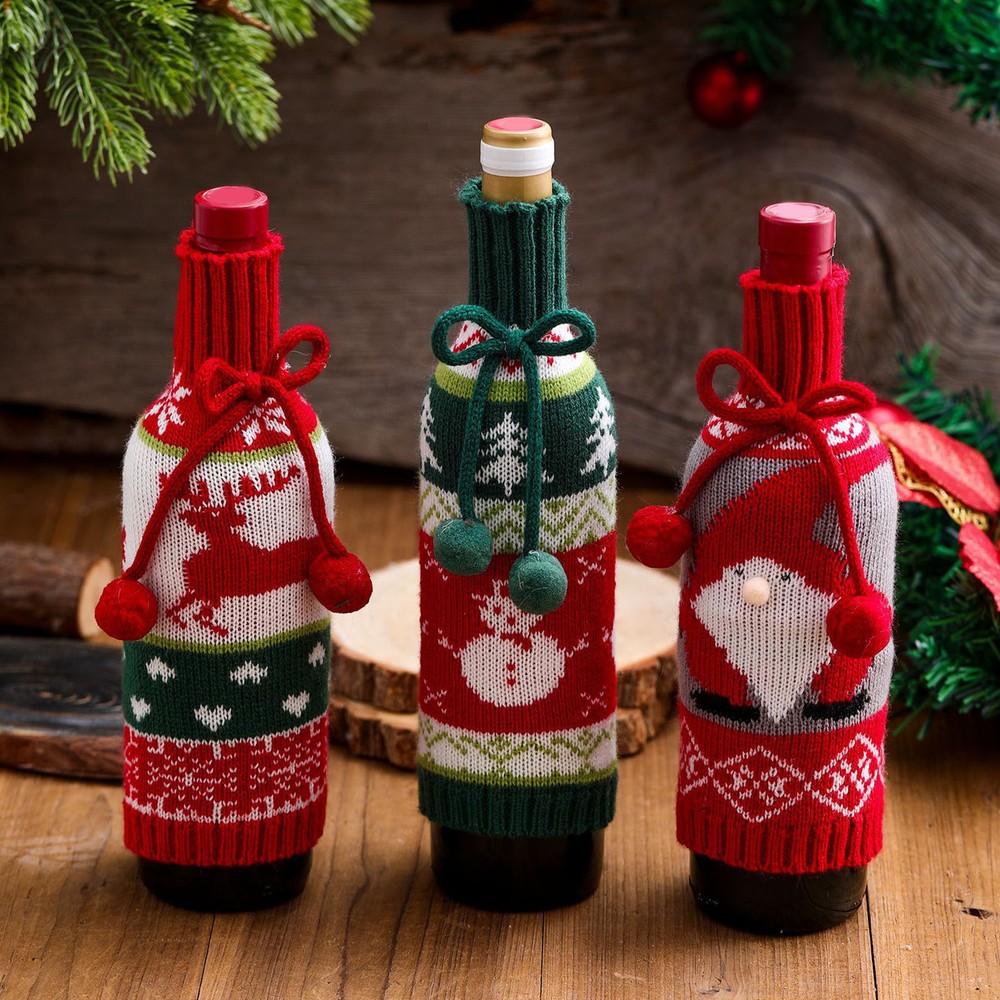 Sweater Christmas Bottle Cover Fine Workmanship Reusable Creative Christmas