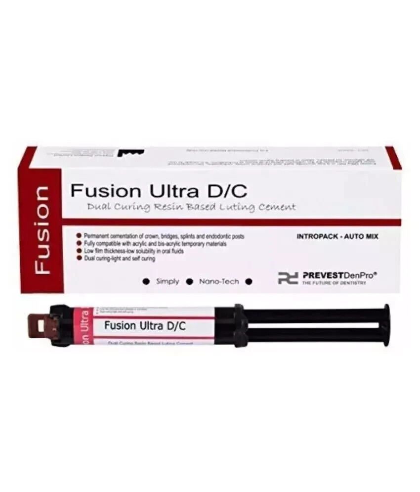 FUSION ULTRA DC Dual Curing Resin Based Luting Cement 9gm automix freeship..