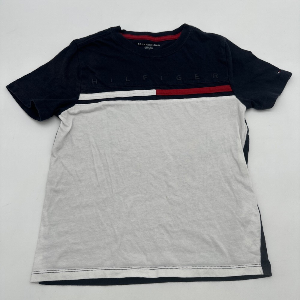 Tommy Hilfiger Boys Blue Logo T-Shirt Size M 8-10 #25838