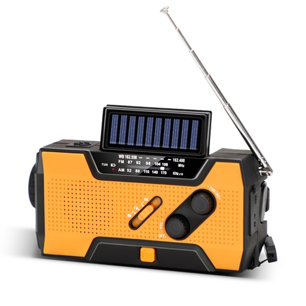 Weather Radio Emergency Multifunctional Radio FM AM WB Hand Crank Solar USB Char