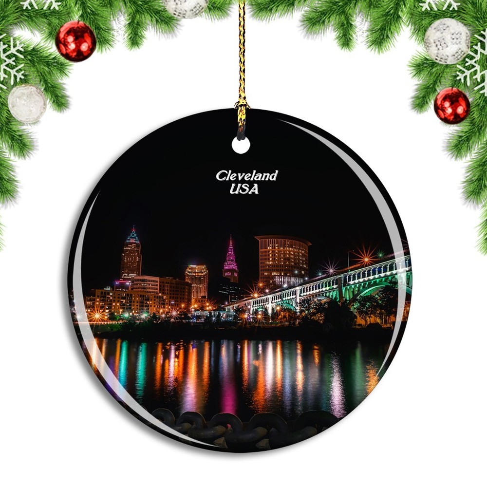 USA America Cleveland Ohio Christmas ornament city travel souvenir