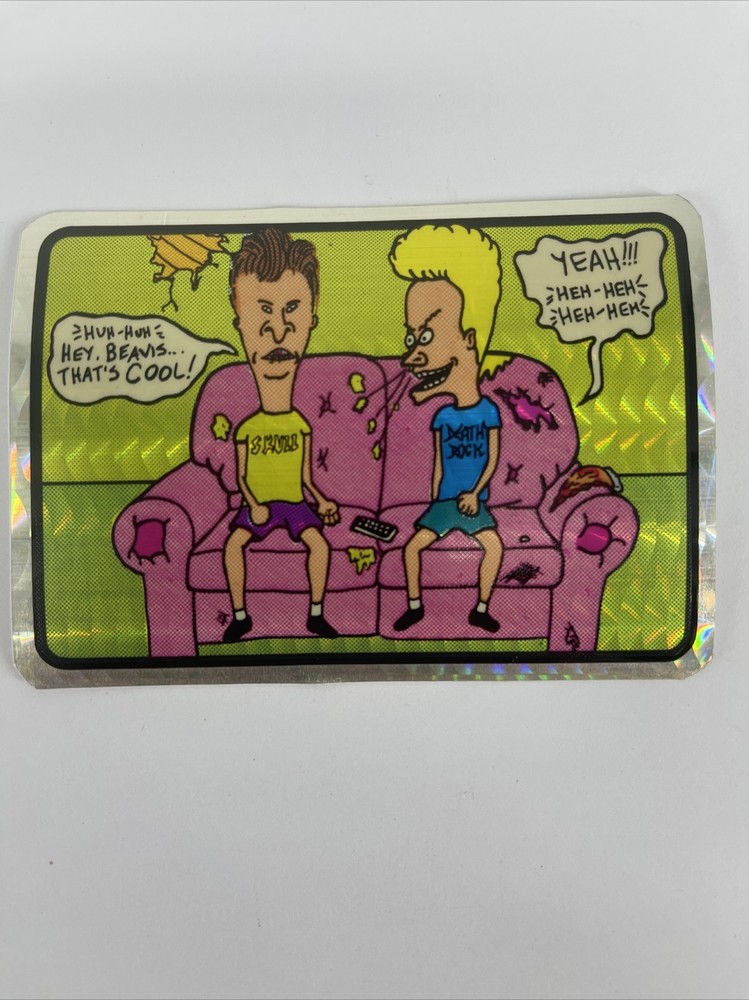 RARE Vintage Beavis and Butthead Cool Prism Vending Machine Sticker NOS