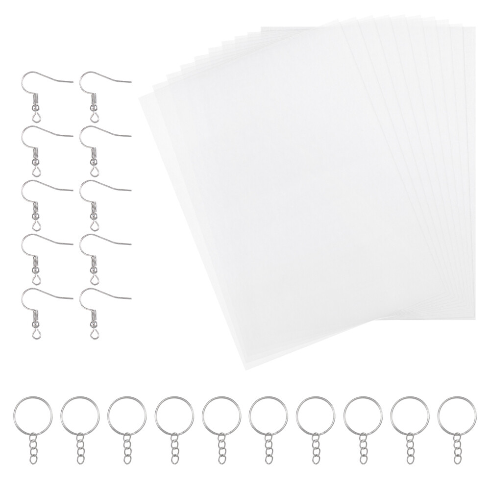 10 Sheets Heat Shrink Plastic Sheets Art Paper for Kids Printable Shrinky Films