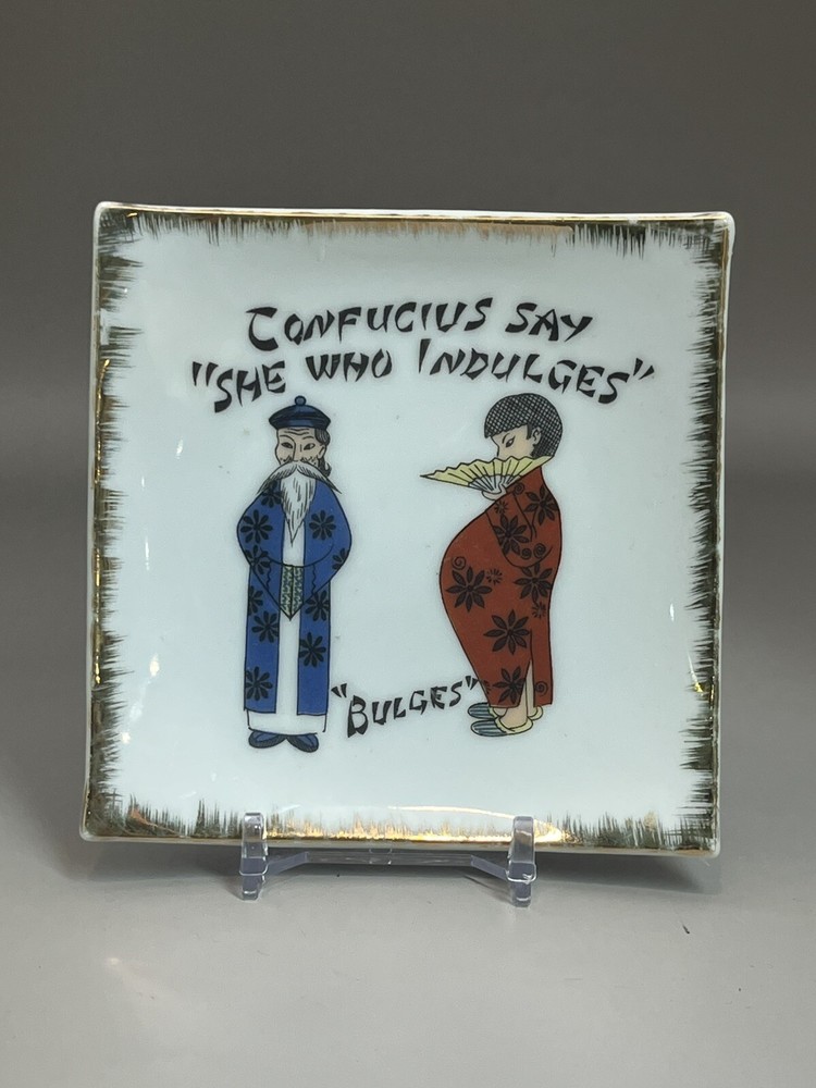 CONFUCIUS SAY Porcelain Wall Plate Mini Jewelry Tray and Ring Holder by Bradley