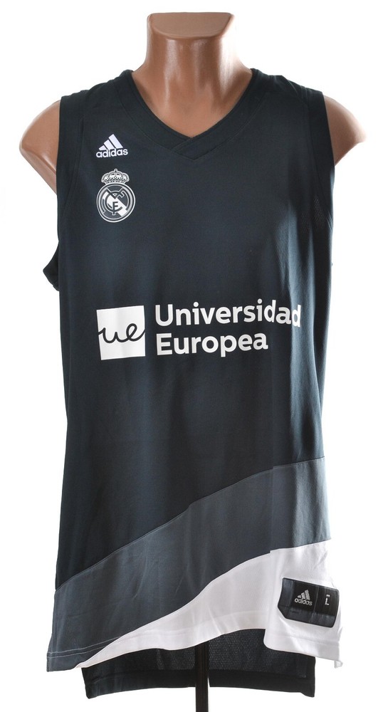 REAL MADRID 2018/2019 AWAY BASKETBALL VEST SHIRT JERSEY ADIDAS SIZE L ADULT