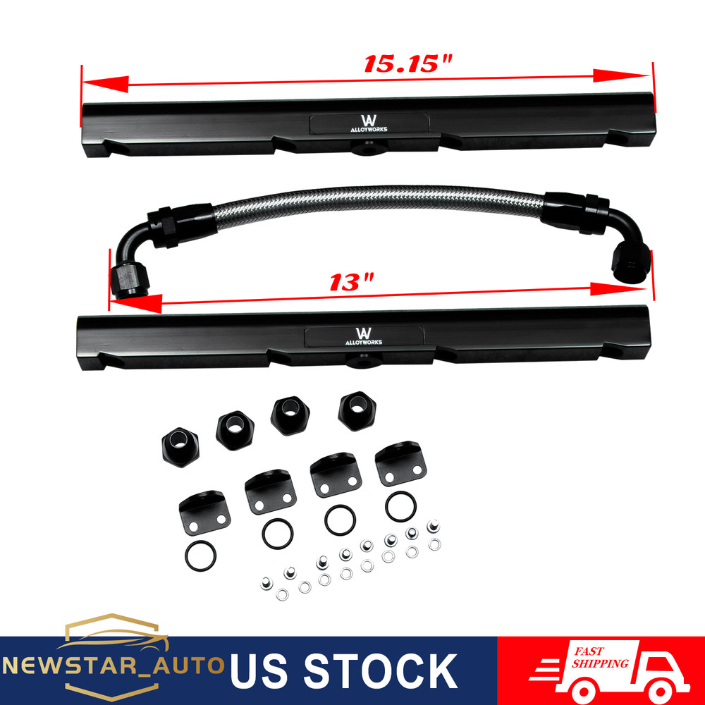 -8AN Fuel Rails W/ Fittings Crossover Hose Fit GM Intake Manifold LS LS1 LS6 EFI