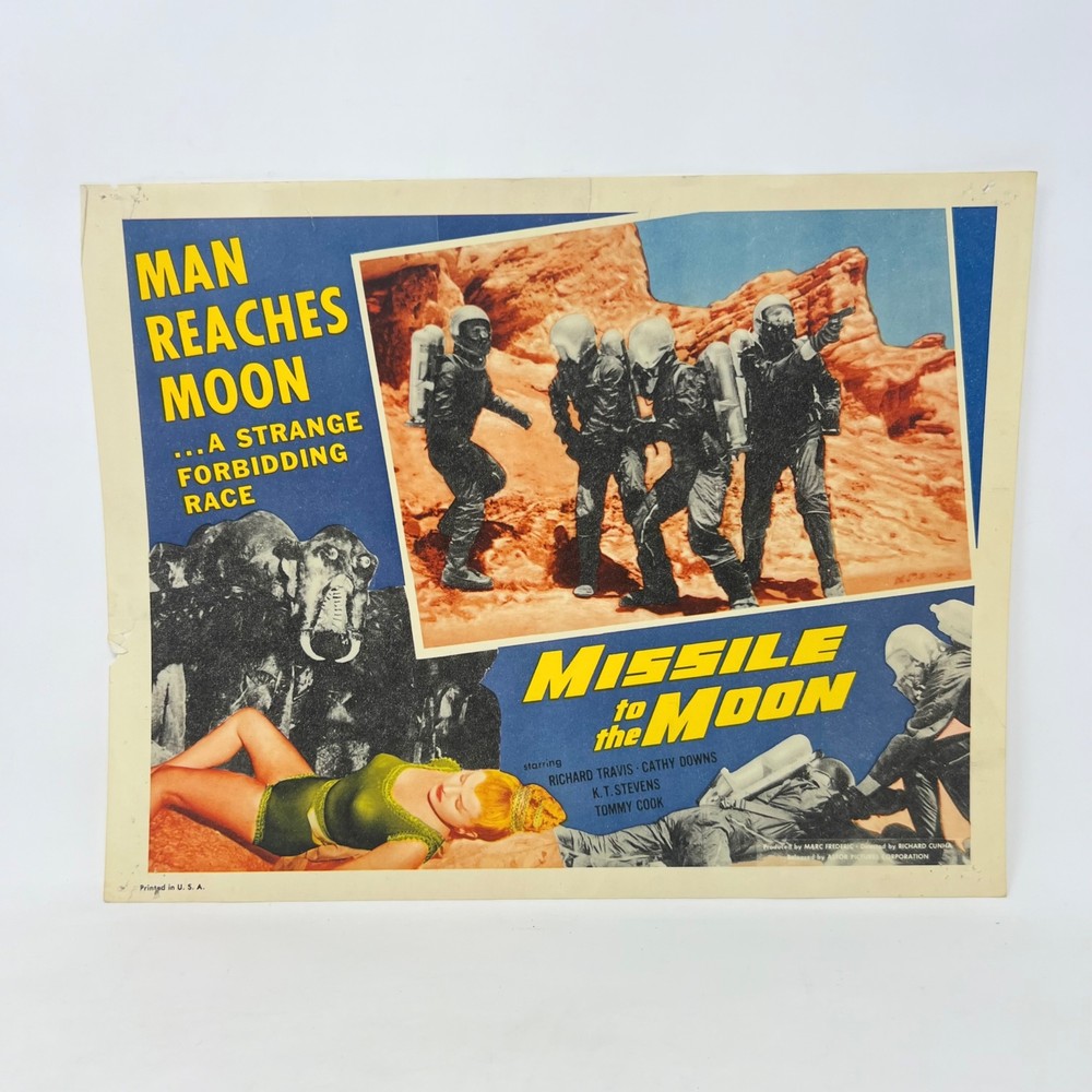 1958 Missile to the Moon Man Reaches te Moom Collectible Movie Lobby Card