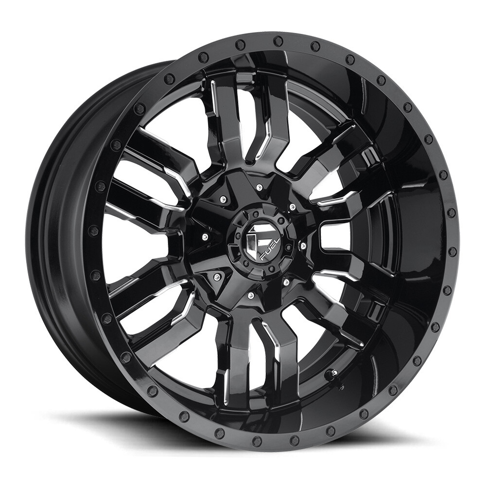 FUEL Sledge D595 Rim 20X9 8x170 Offset 1 Gloss Black & Milled (Quantity of 1)