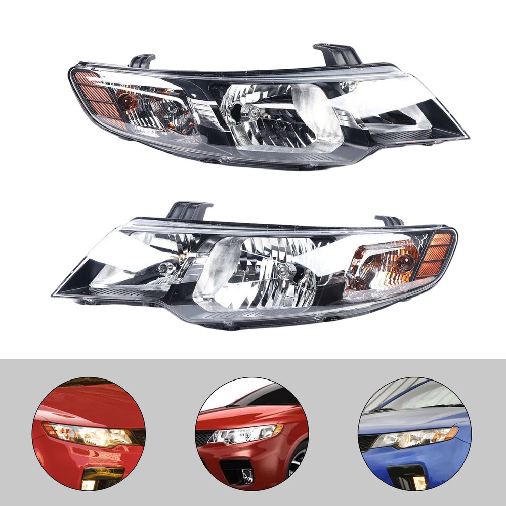 Headlights For Kia Forte/Forte Koup 2010-2013 Left & Right Halogen Headlamps US