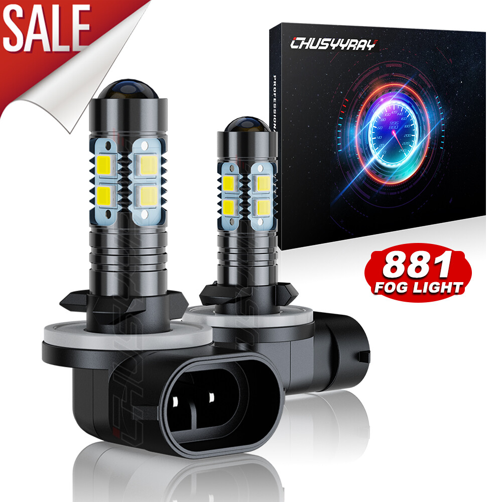 900LM 55W 881 893 LED Fog Light Kit 6000K White Bulb 2pcs Fog Driving Light