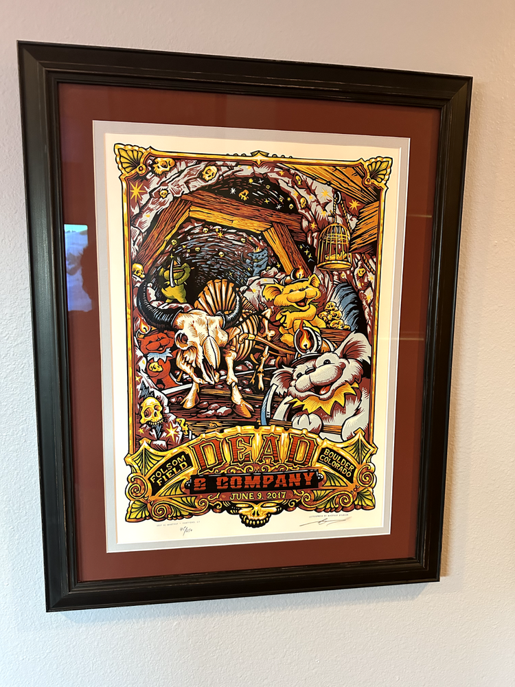 Framed Dead & Company 2017 Folsom Field Concert Poster Boulder CO