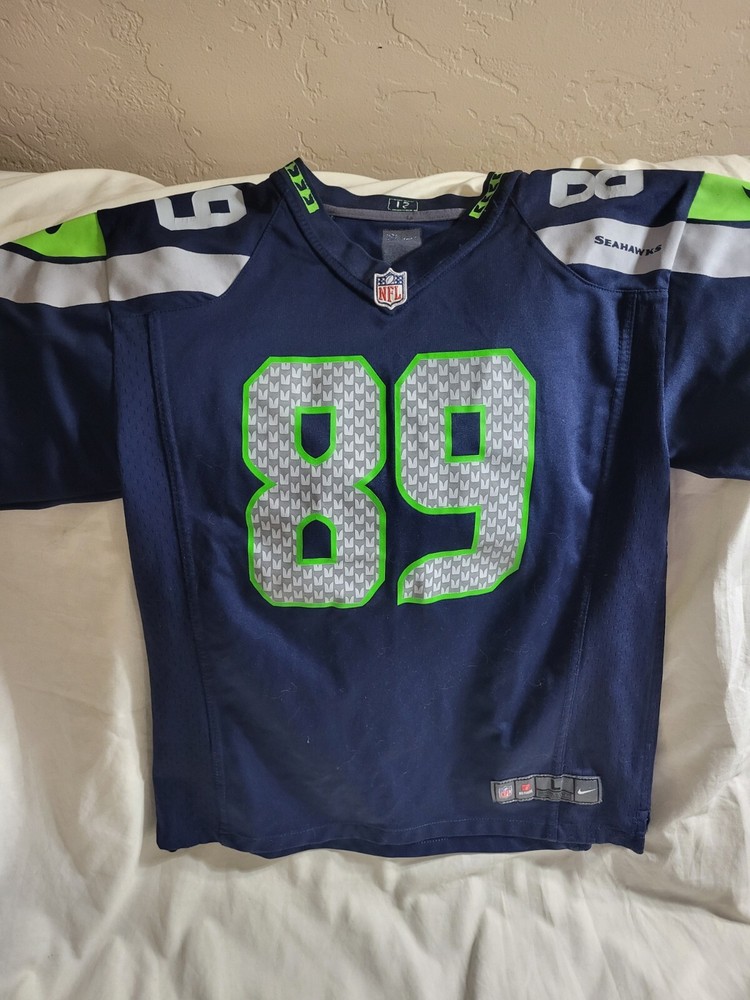 NIKE NFL Seattle Seahawks Youth Blue Football Jersey 89 Doug Baldwin Size Large