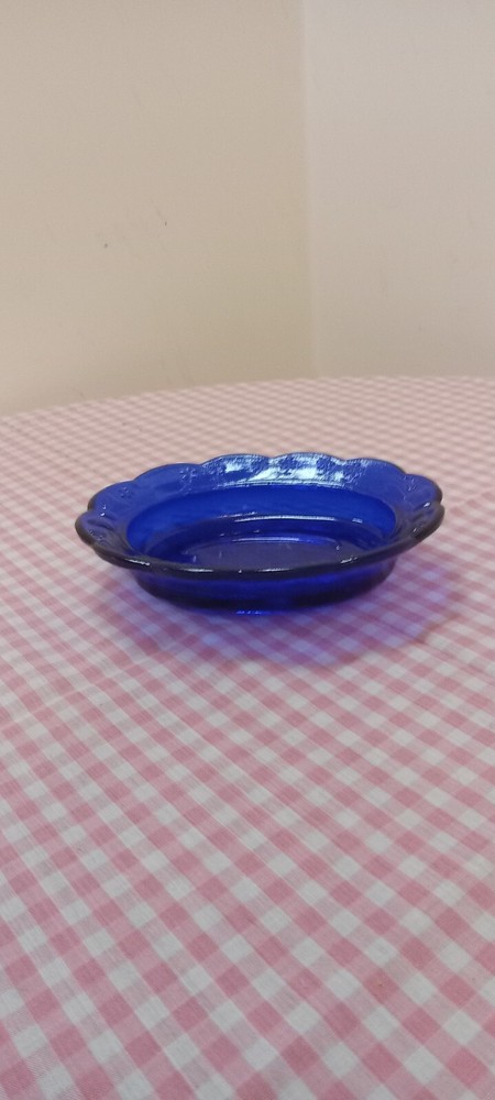 Vintage Blue Glass Soapdish