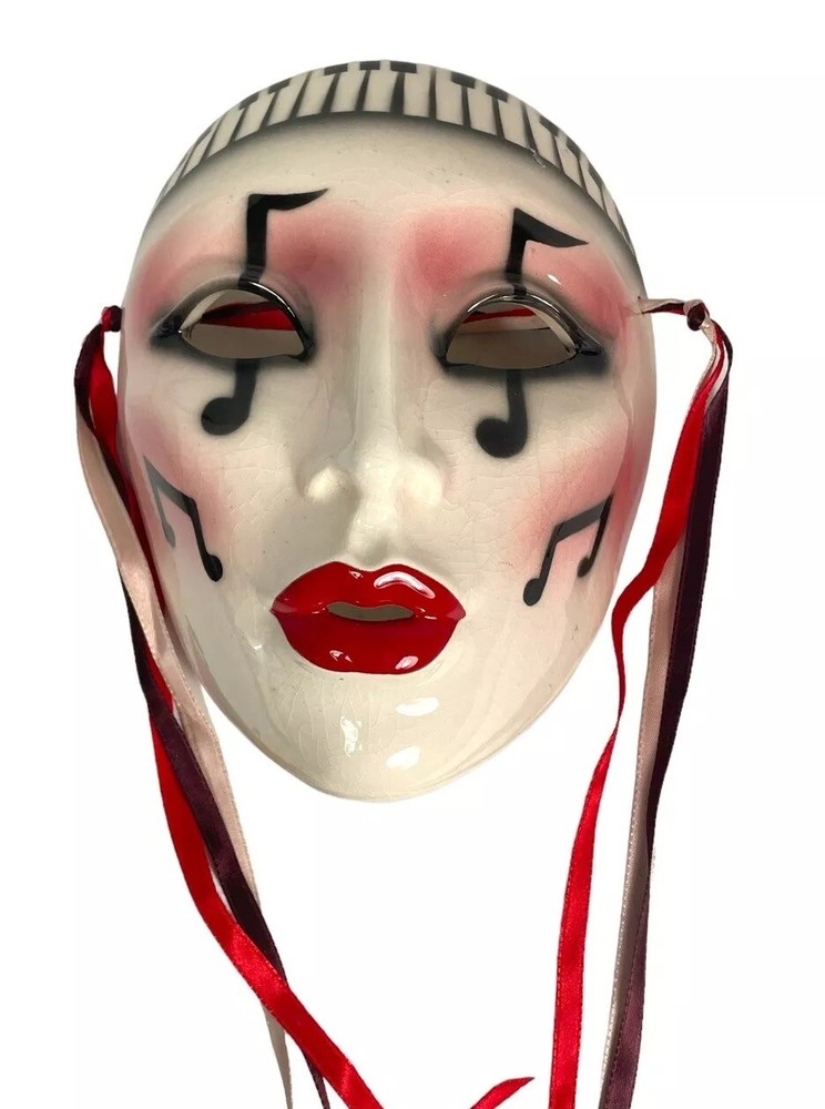 About Face Clay Art Ceramic Mask Music Notes Lady San Francisco USA-image