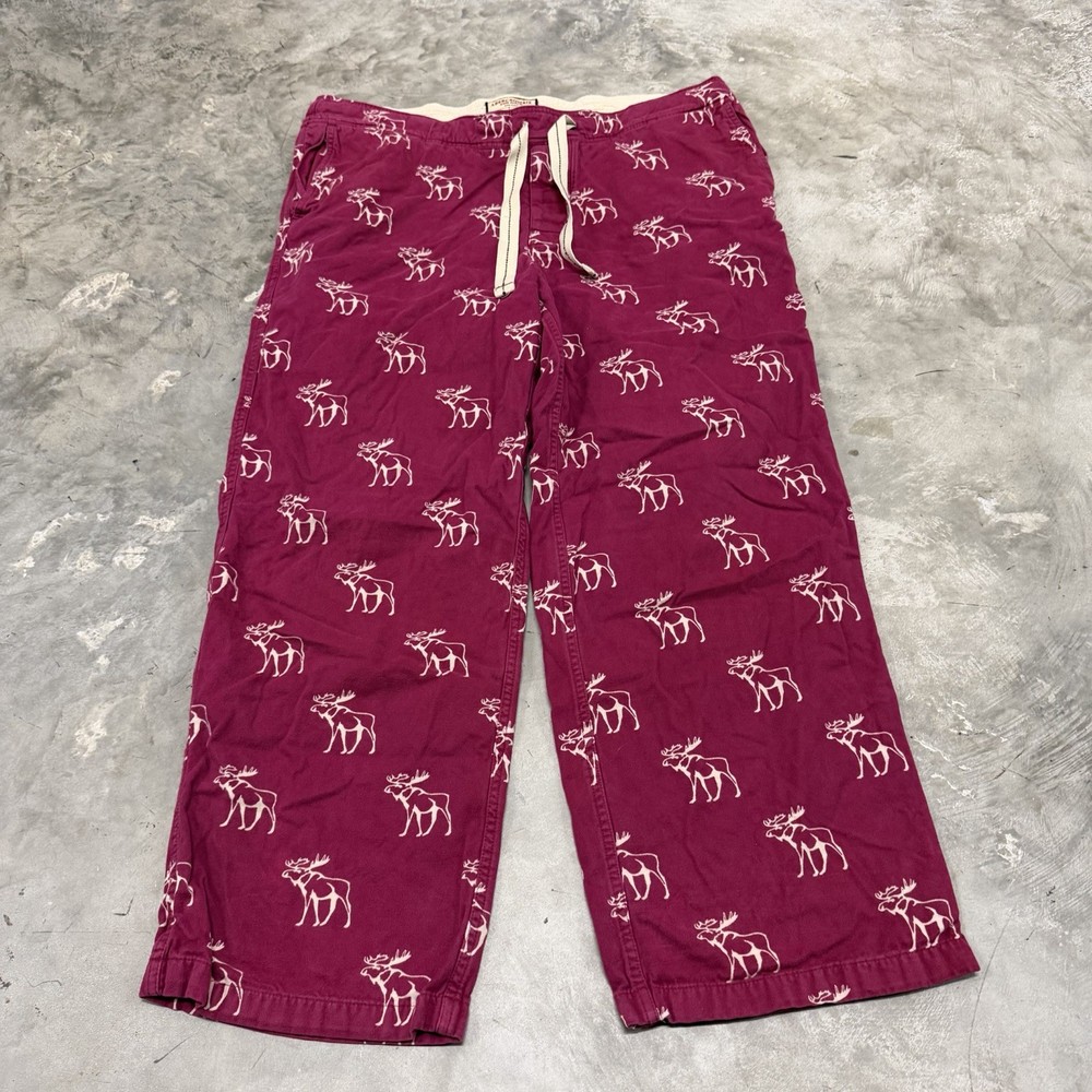Abercrombie & Fitch Pants Mens Red Moose Sleepwear Vintage Y2K Size XL-image