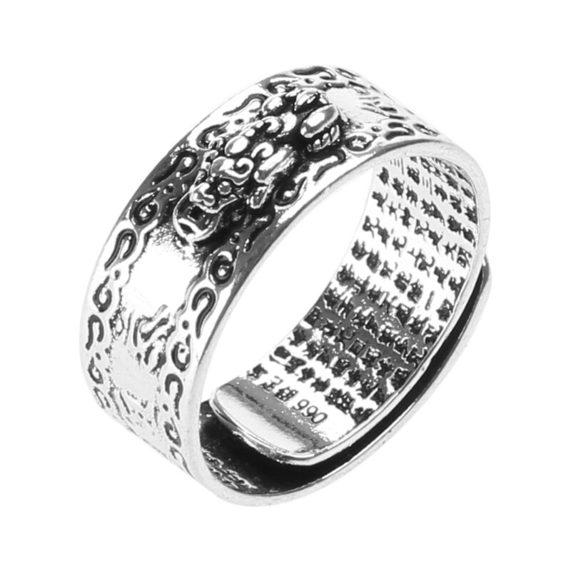 Pixiu Ring Amulet Wealth Open Adjustable Ring Buddhist Jewelry Gift
