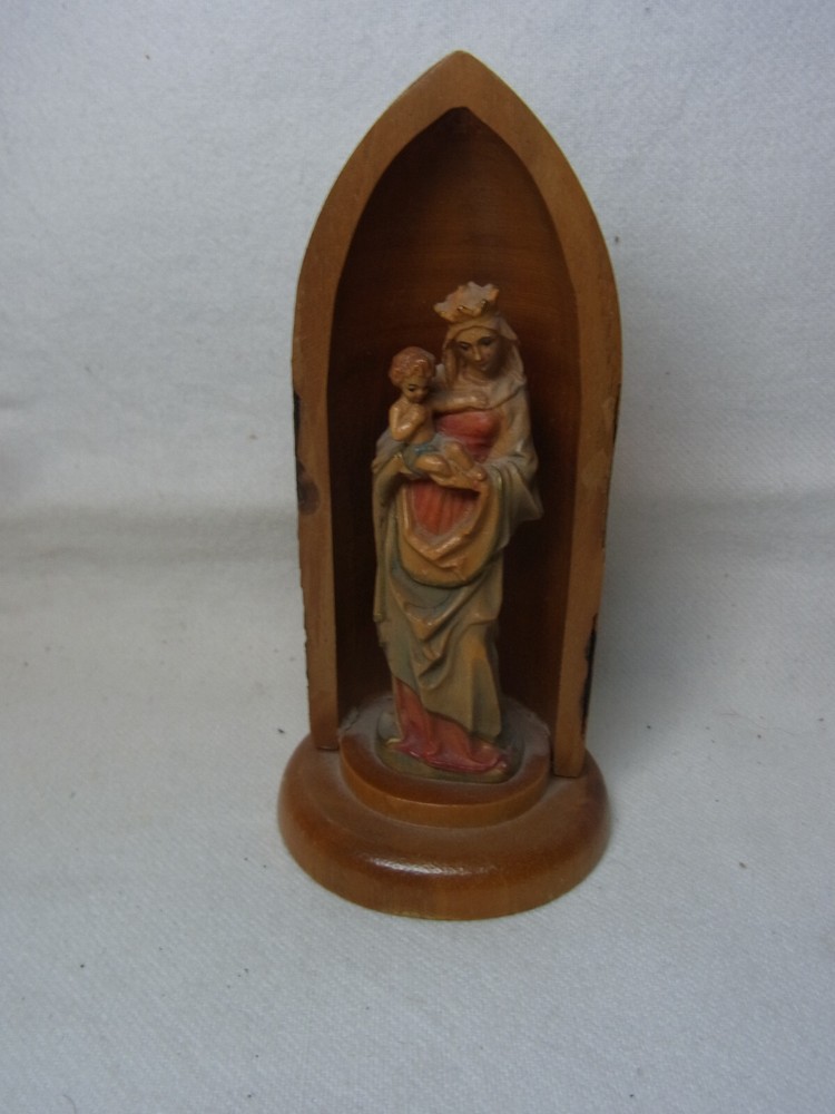 Virgin Mary ANRI Small House Altar Vintage Italy #K