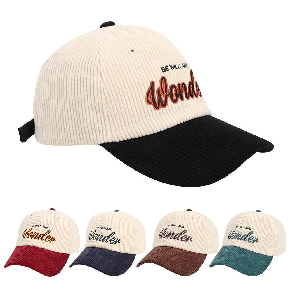 women men Embroidered Corduroy Unisex Cotton Hat Casual Cap Baseball Hat