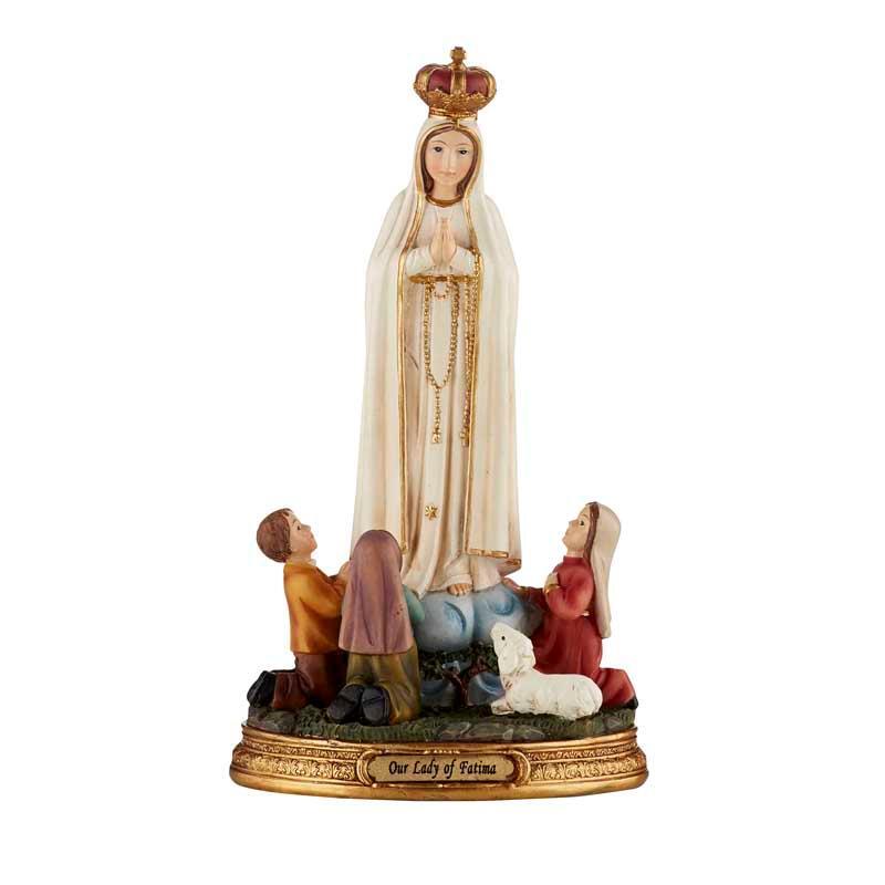 Our Lady of Fatima Statue with Children Statue Holy Religious Figurine Room Deco