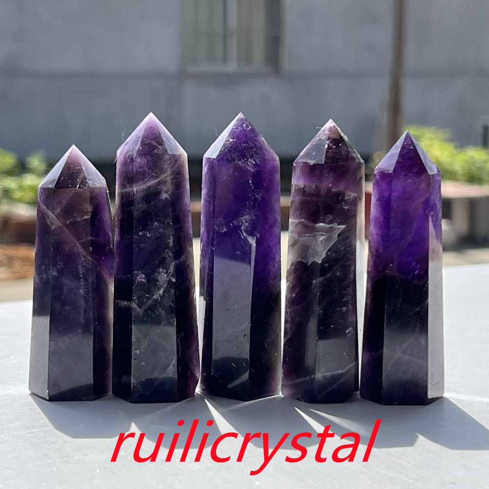 1 LB Natural Dream Purple Quartz Obelisk Wand Crystal Tower for Healing Energy