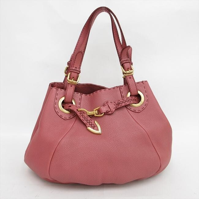 Fendi Selleria Leather Tote Bag in Pink Authentic Handbag