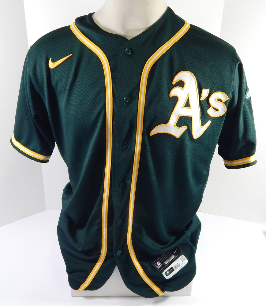2021 Oakland Athletics Jed Lowrie #8 Game Issued Pos Used Dark Green Jersey ST 8