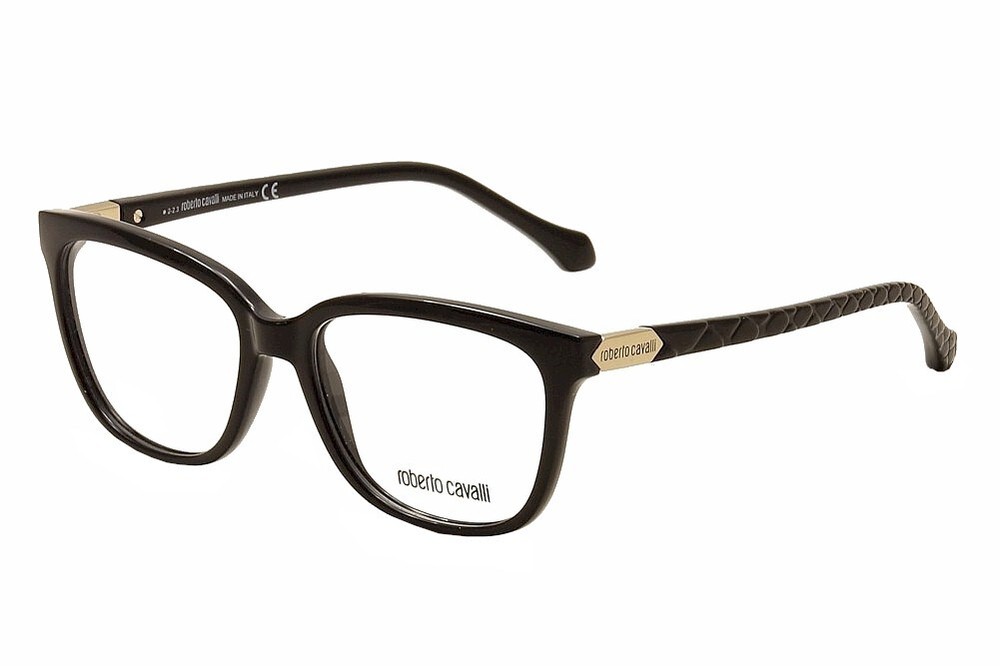Roberto Cavalli Eyeglasses Moofushi RC0751 001 Black/Gold Optical Frame 53mm