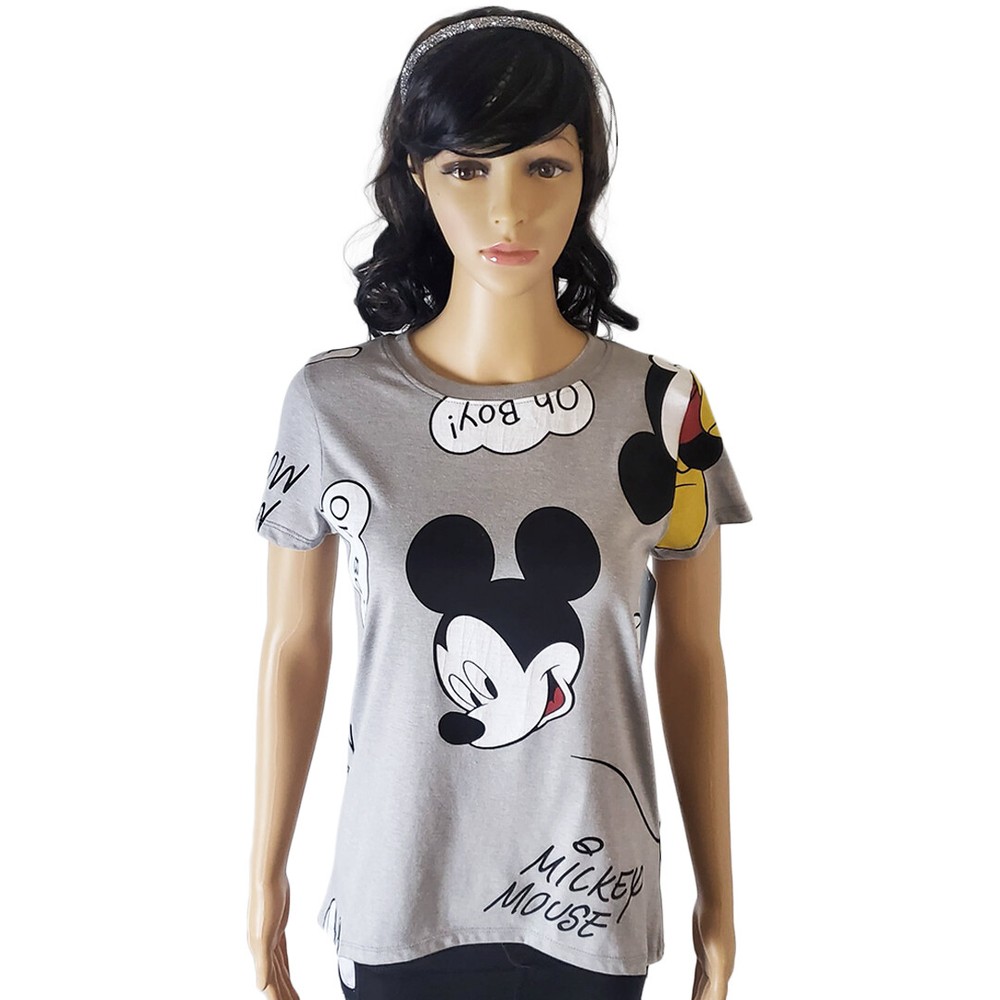 NWT MICKEY MINNIE MOUSE DISNEY AUTHENTIC WOMEN'S BLACK SHORT SLEEVE T-SHIRT XS S