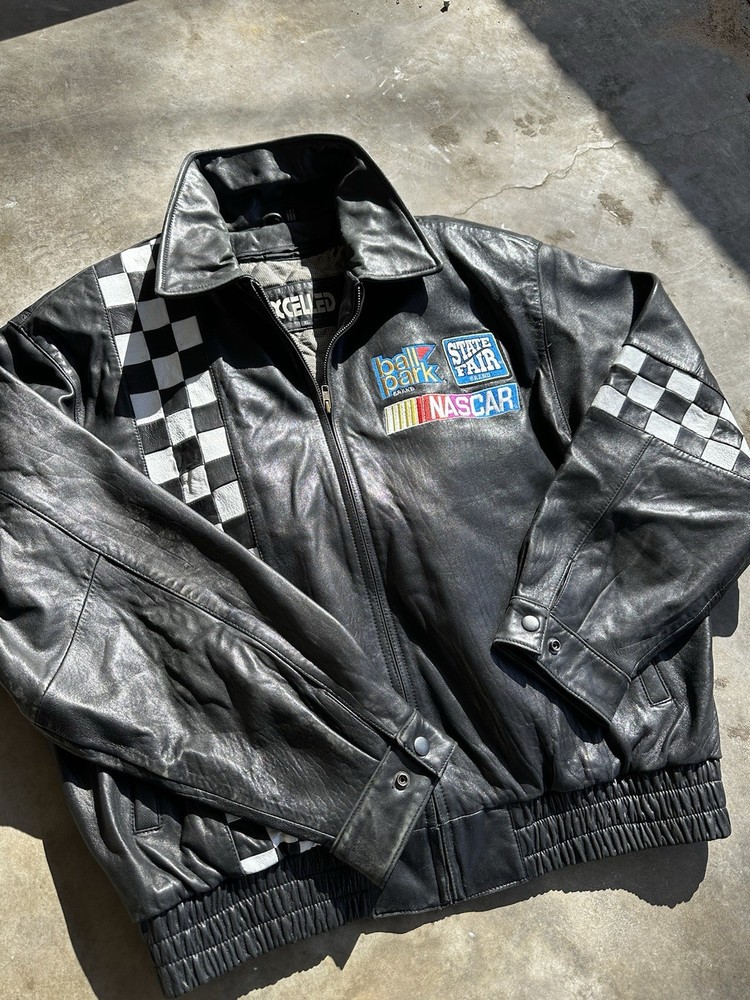 NASCAR Racing Genuine Leather Jacket for Men