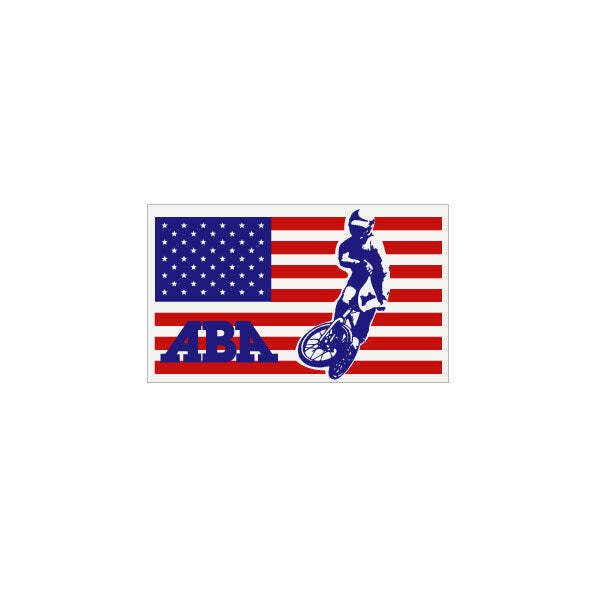 ABA - FLAG with Rider plate decal on clear - old school bmx-image