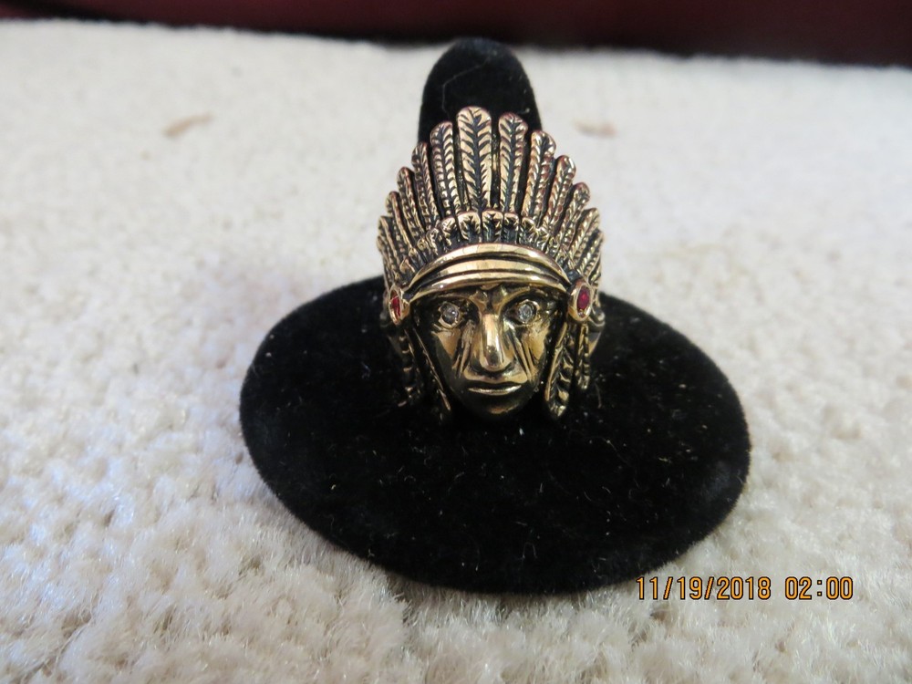 Native American Indian Chief Headdress Ring Size 10