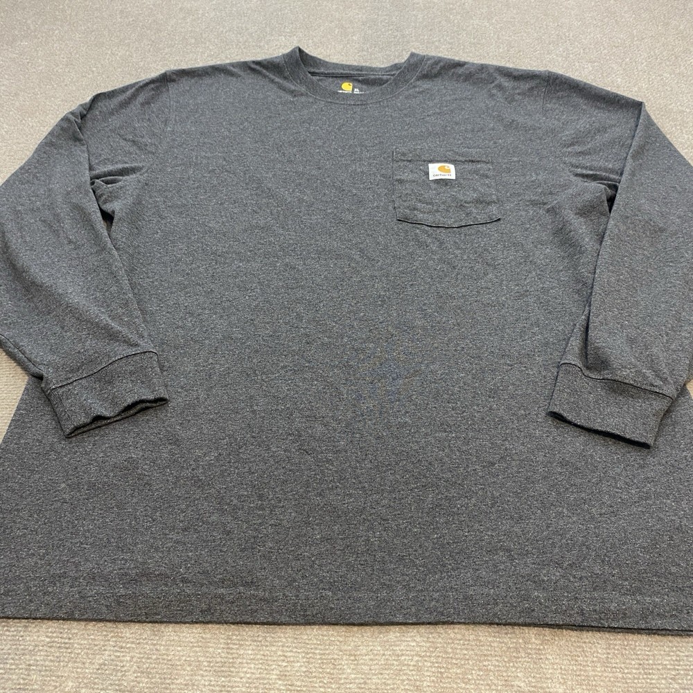 Carhartt K126 XL Long Sleeve Work Shirt with Pocket in Charcoal
