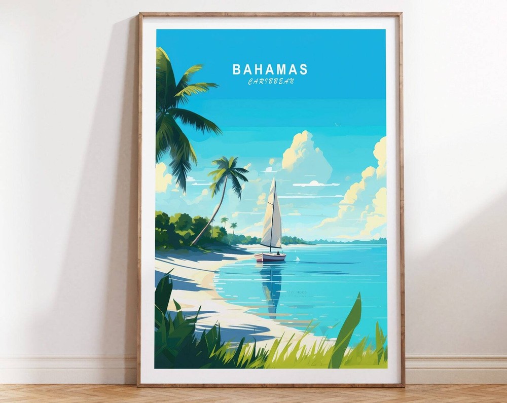 Bahamas Caribbean Travel Poster Bahamas Caribbean Poster Bahamas Caribbean