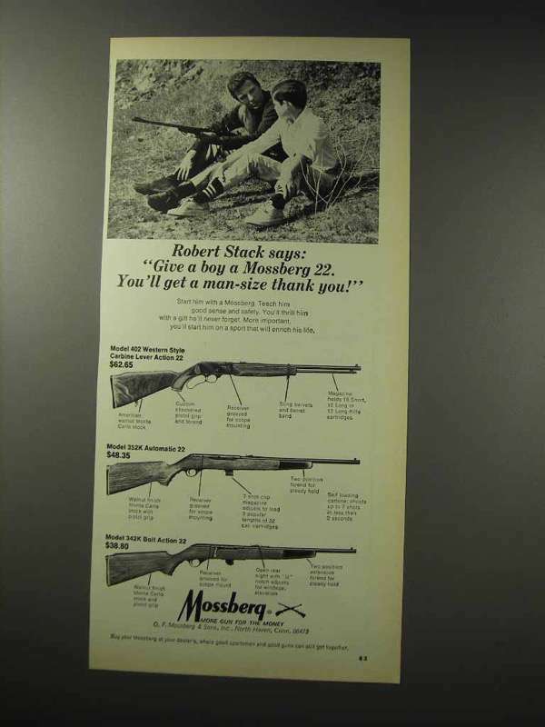 1969 Mossberg Ad, 402 Western Style Carbine, 352K Rifle